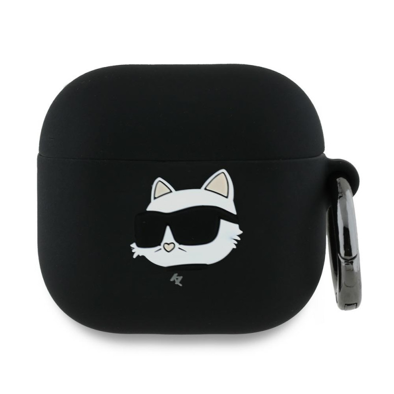 Pouzdro Karl Lagerfeld CHOUPETTE Head 3D Silicone pro AirPods 4 - černé