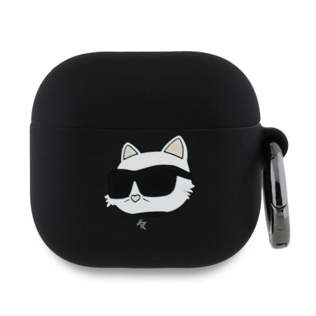 Pouzdro Karl Lagerfeld CHOUPETTE Head 3D Silicone pro AirPods 4 – č