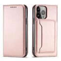Kryt Hurtel MAGNET CARD CASE pro iPhone 14 Pro – růžový