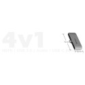 ESTUFF ES623100 USB-C hub pro iPad 4v1 (HDMI, USB, USB-C, audio), 60W, Space Grey