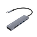 ESTUFF ES624601 Slim USB-C hub 6v1 (HDMI, 2x USB, USB-C, audio, SD/MicroSD), Space Grey