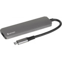 ESTUFF ES624601 Slim USB-C hub 6v1 (HDMI, 2x USB, USB-C, audio, SD/MicroSD), Space Grey