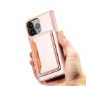 Hurtel Magnet Card Case iPhone 14 Pro Max – růžové