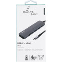 ESTUFF ES624601 Slim USB-C hub 6v1 (HDMI, 2x USB, USB-C, audio, SD/MicroSD), Space Grey