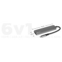ESTUFF ES624601 Slim USB-C hub 6v1 (HDMI, 2x USB, USB-C, audio, SD/MicroSD), Space Grey