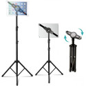 AG PREMIUM Teleskopický kovový stativ/tripod pro tablet (9,5-14,5"), černý