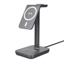 ESTUFF ES638201 Bezdrátová MagSafe nabíječka 3v1 pro iPhone, AirPods a Watch, 15W, tmavě šedá