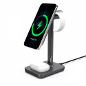 ESTUFF ES638201 Bezdrátová MagSafe nabíječka 3v1 pro iPhone, AirPods a Watch, 15W, tmavě šedá