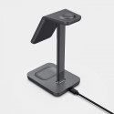 ESTUFF ES638201 Bezdrátová MagSafe nabíječka 3v1 pro iPhone, AirPods a Watch, 15W, tmavě šedá