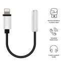 ESTUFF ES651650 Adaptér Lightning/Jack 3,5mm s MFi certifikací a kovovými konektory, černo-stříbrná