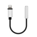 ESTUFF ES651650 Adaptér Lightning/Jack 3,5mm s MFi certifikací a kovovými konektory, černo-stříbrná