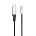 ESTUFF ES651660 Adaptér USB-C/Jack 3,5mm s kovovými konektory, černo-stříbrný