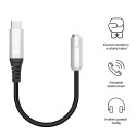 ESTUFF ES651660 Adaptér USB-C/Jack 3,5mm s kovovými konektory, černo-stříbrný