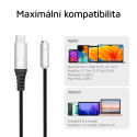 ESTUFF ES651660 Adaptér USB-C/Jack 3,5mm s kovovými konektory, černo-stříbrný