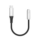 ESTUFF ES651660 Adaptér USB-C/Jack 3,5mm s kovovými konektory, černo-stříbrný