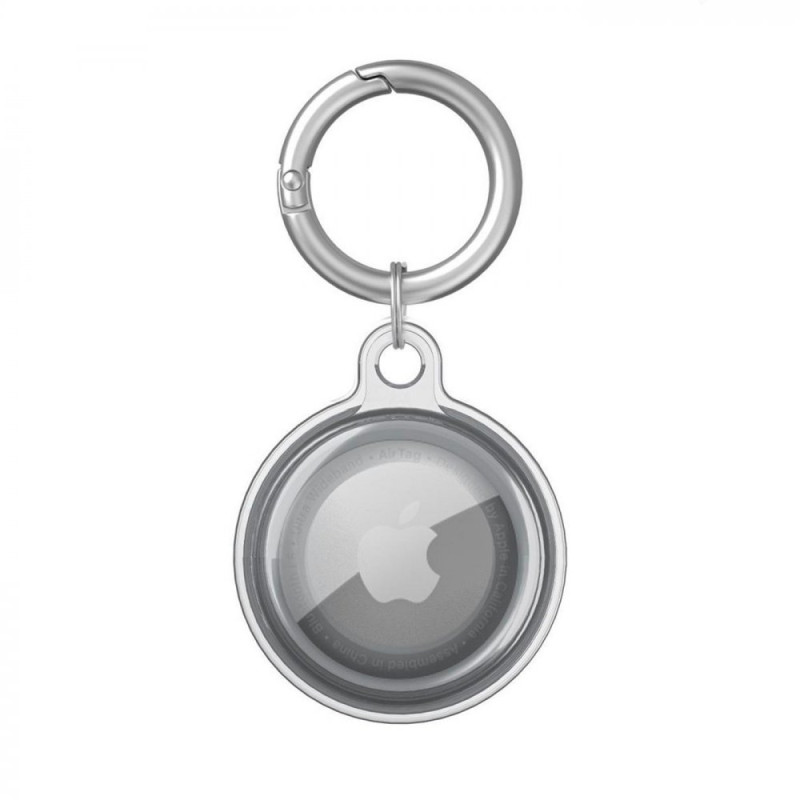 ESTUFF ES663020 Voděodolný přívěšek na klíče pro Apple AirTag s 360° ochranou, kouřově čirý