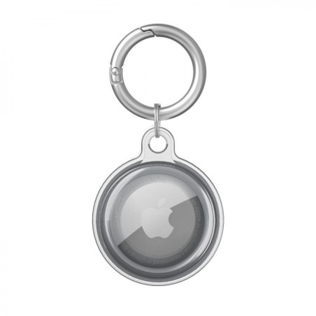 ESTUFF ES663020 Voděodolný přívěšek na klíče pro Apple AirTag s 360° ochranou, kouřově čirý