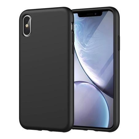ESTUFF ES671126 Silk-Touch Silicone Case Jemný silikonový kryt pro iPhone X/XS, černý