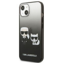 Kryt Karl Lagerfeld IKONIK Karl & Choupette iPhone 13 mini - černý