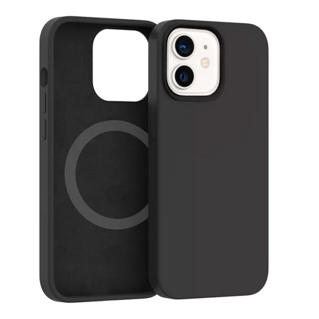 ESTUFF ES671205 Magnetic Silicone Case Kryt s MagSafe pro iPhone 12 Mini, černý