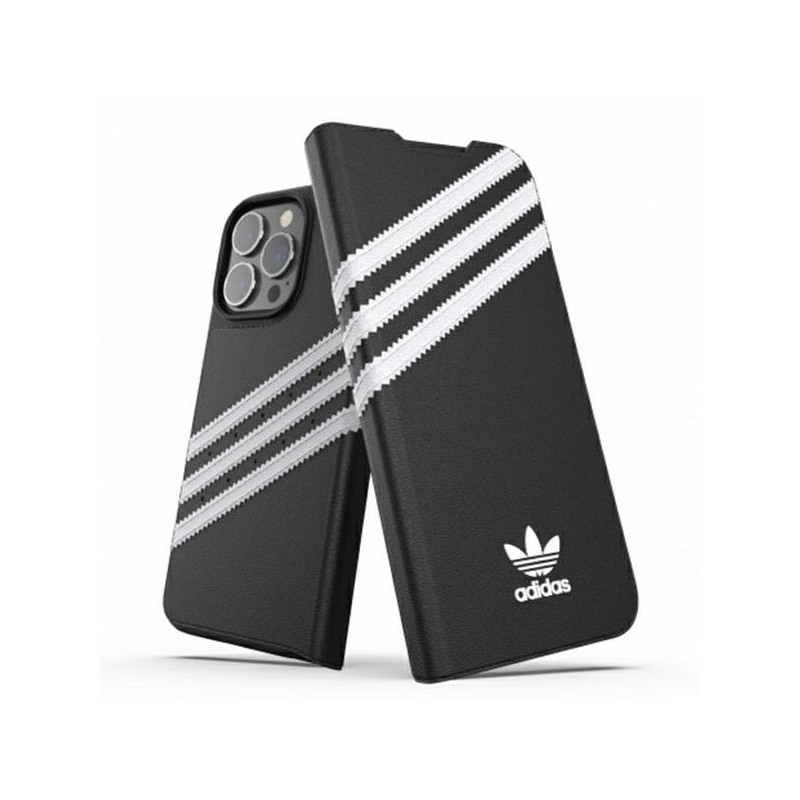 Pouzdro Adidas OR Booklet Case PU pro iPhone 13 Pro / iPhone 13 - černá a bílá