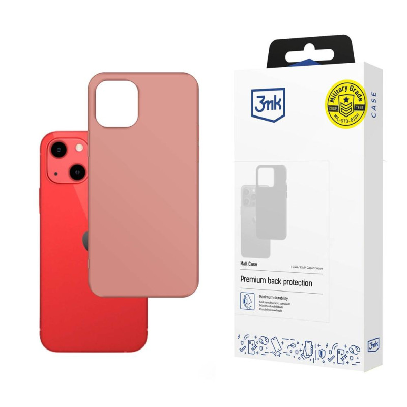 Kryt 3mk MATT CASE pro iPhone 13 mini - matově růžová (lychee)