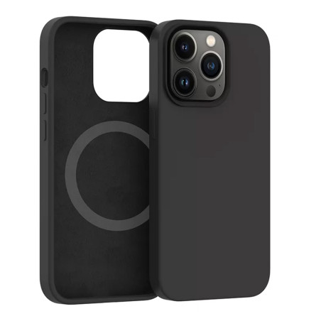 ESTUFF ES671225 Magnetic Silicone Case Kryt s MagSafe pro iPhone 12/12 Pro, černý