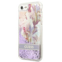 Kryt Guess Flower LIQUID GLITTER pro iPhone SE 2022 / 7 / 8 - fialová