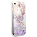 Kryt Guess Flower LIQUID GLITTER pro iPhone SE 2022 / 7 / 8 - fialová