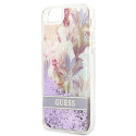 Kryt Guess Flower LIQUID GLITTER pro iPhone SE 2022 / 7 / 8 - fialová