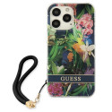 Kryt Guess Flower Strap pro iPhone 13 Pro - modrá
