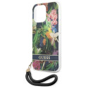 Kryt Guess Flower Strap pro iPhone 13 Pro - modrá