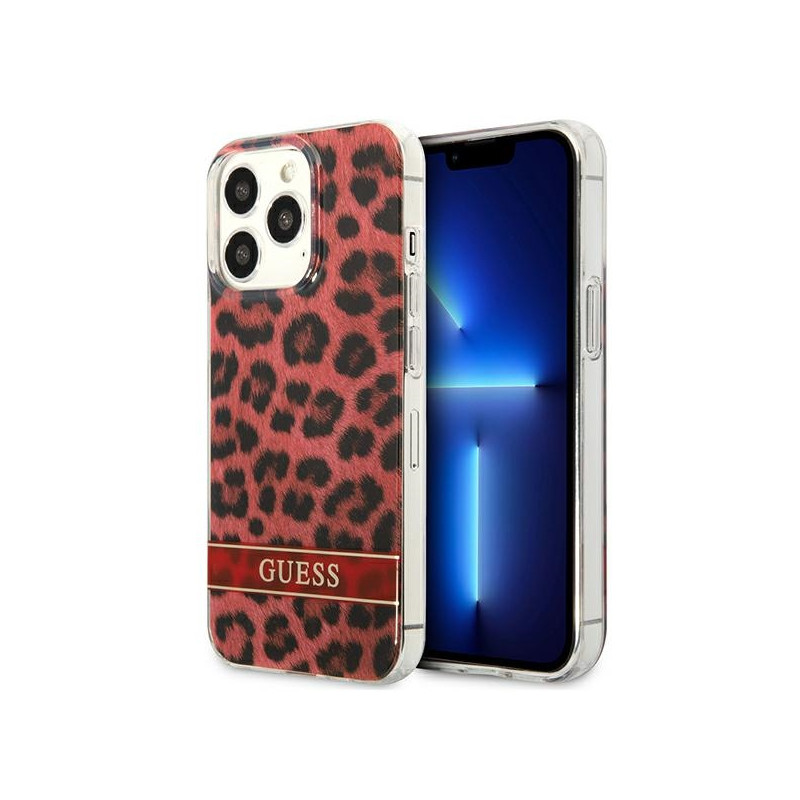Kryt Guess GUHCP13LHSLEOR pro iPhone 13 Pro - červená