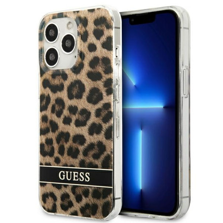 Kryt Guess GUHCP13LHSLEOW iPhone 13 Pro - hnědá/leopard