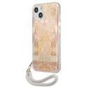 Kryt Guess Flower Strap pro iPhone 13 mini - zlatá