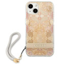 Kryt Guess Flower Strap pro iPhone 13 mini - zlatá