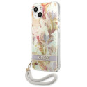 Kryt Guess Flower Strap pro iPhone 13 mini - fialová