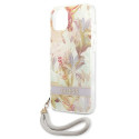 Kryt Guess Flower Strap pro iPhone 13 mini - fialová