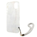 Kryt Guess Flower Strap pro iPhone 13 mini - fialová