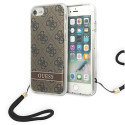 Kryt Guess GUOHCI8H4STW 4G Print Strap pro iPhone hnědá