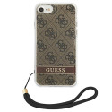 Kryt Guess GUOHCI8H4STW 4G Print Strap pro iPhone hnědá
