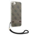 Kryt Guess GUOHCI8H4STW 4G Print Strap pro iPhone hnědá