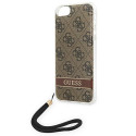 Kryt Guess GUOHCI8H4STW 4G Print Strap pro iPhone hnědá