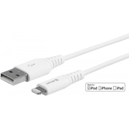 ESTUFF Prémiový datový a nabíjecí kabel USB/Lightning MFi, 1m, bílý