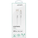 ESTUFF Prémiový datový a nabíjecí kabel USB/Lightning MFi, 1m, bílý
