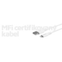 ESTUFF Prémiový datový a nabíjecí kabel USB/Lightning MFi, 2m, bílý