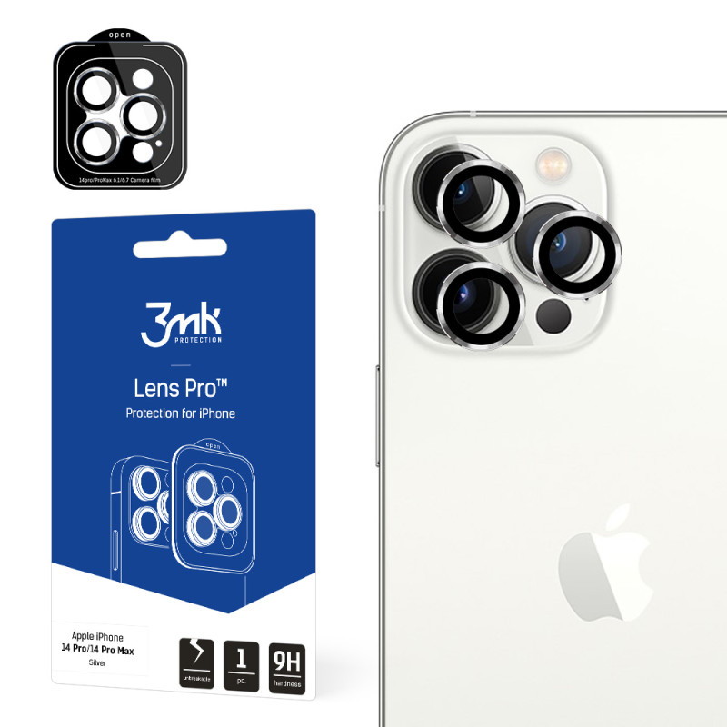 Ochranné sklo 3mk PROTECTION pro iPhone 14 Pro Max - stříbrná