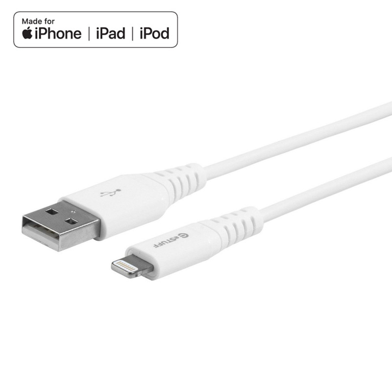 ESTUFF Prémiový datový a nabíjecí kabel USB/Lightning MFi, 3m, bílý