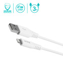ESTUFF Prémiový datový a nabíjecí kabel USB/Lightning MFi, 3m, bílý