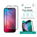 ESTUFF Titan Shield Ochranné sklo 2.5D FULL-COVER 0.33mm pro iPhone 13 Pro Max/14 Plus, černý rámeček
